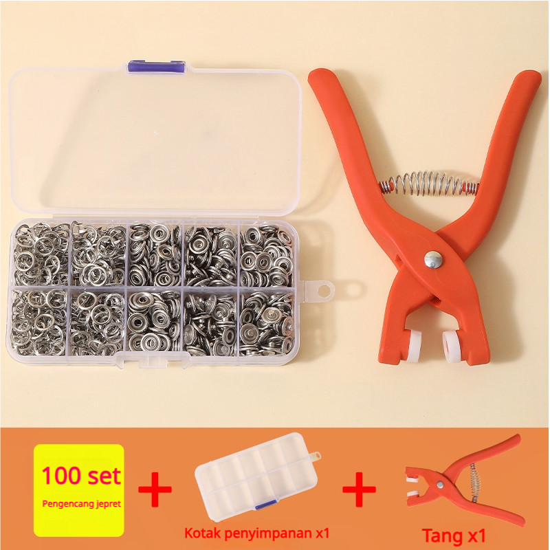 Set alat pemasangan gesper lima cakar kancing jepret kancing tanpa jahit kancing baju bayi kancing t