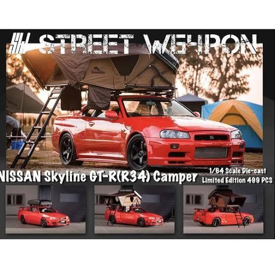 Diecast Street Warrior Nissan Skyline GTR R34 Red Camper