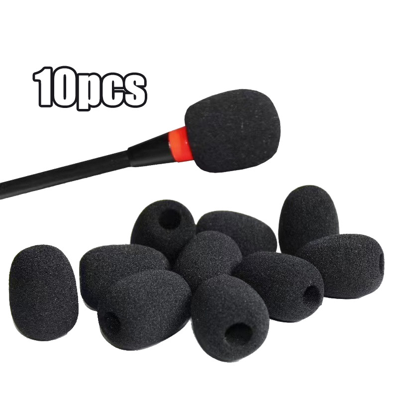 10pcs Busa Mic Foam Mic Busa Microphone Gaming Cover Mic Headset Clip On Microphones Sponge Cover