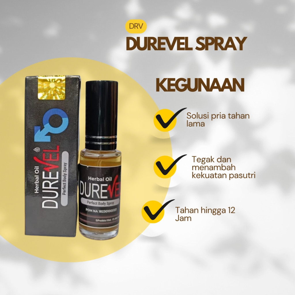 Durevel Spray Asli Original 100% - Obat Tahan Lama BPOM Dijamin Ampuh Kemasan 15 mL