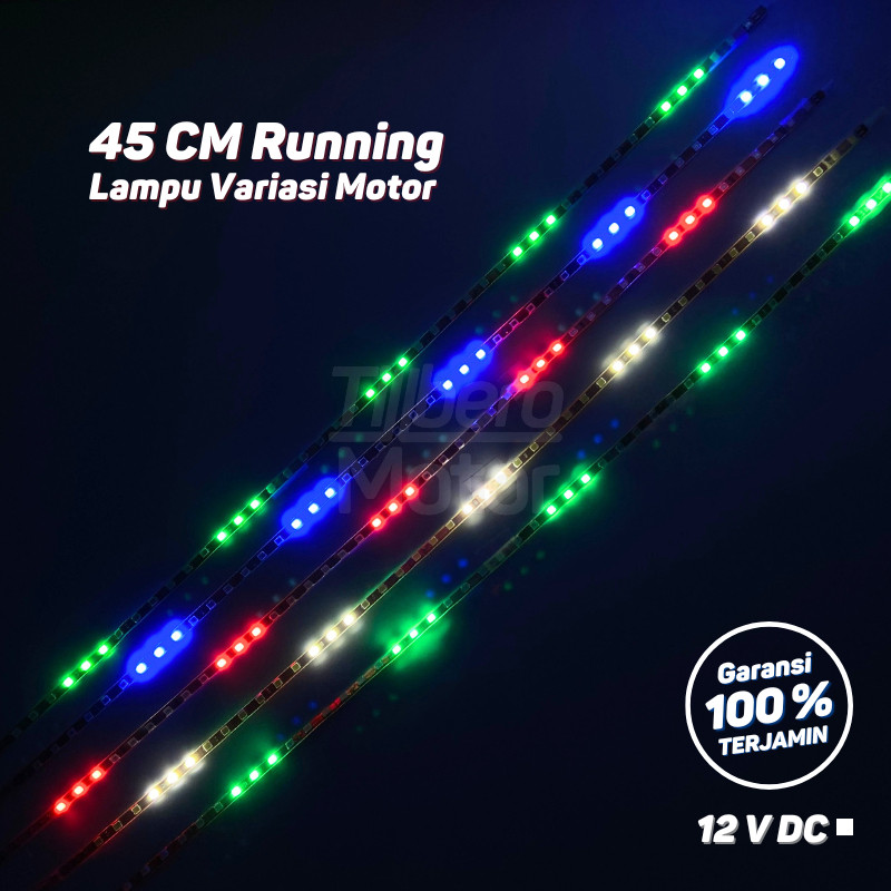 Promo Lampu Alis LED Running 45 CM Kedip DRL Elastis RGB Fleksibel Strip Motor / Mobil Universal