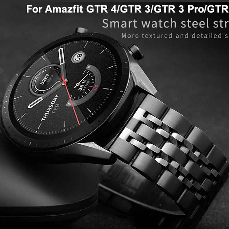 22mm Stainless Steel Strap For Amazfit Balance 2/eetah Pro/Round Bracelet Correa For Amazfit Bip 6 5