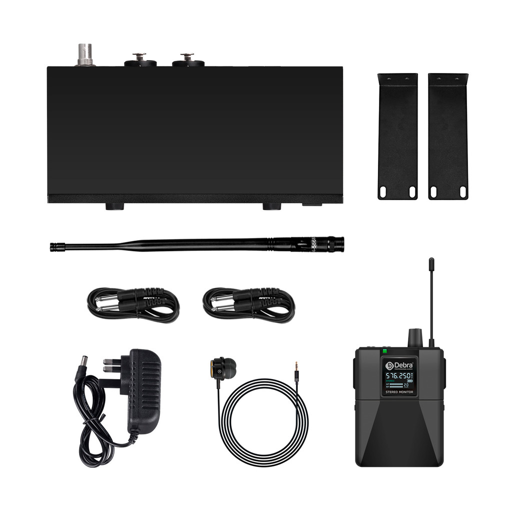 Debra ST-102 Stereo Wireless In-Ear Monitor System with Bluetooth 5.0 UHF for Stage Performance, Chu