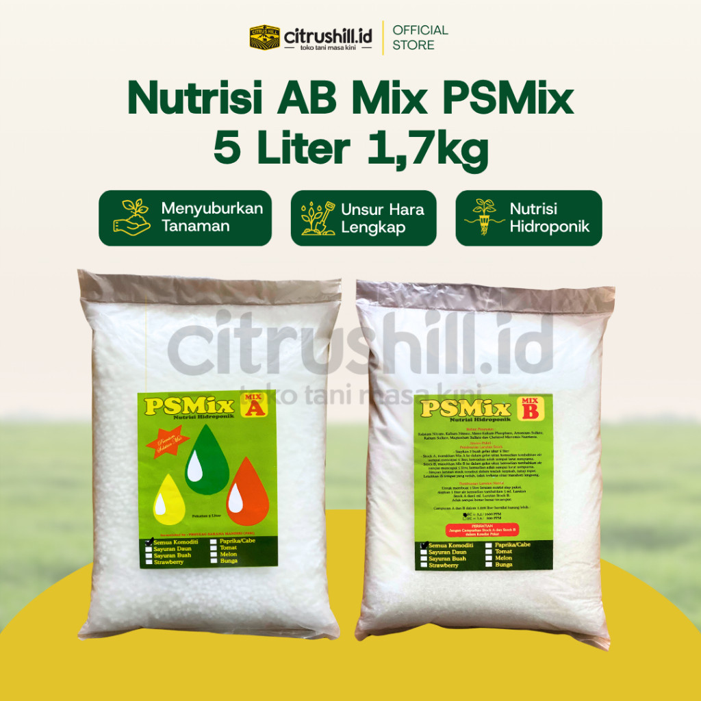 JANGANLIRIK PROMO AB MIX PS MIX 5 LITER 1,7Kg - AB MIX HIDROPONIK - NUTRISI AB MIX