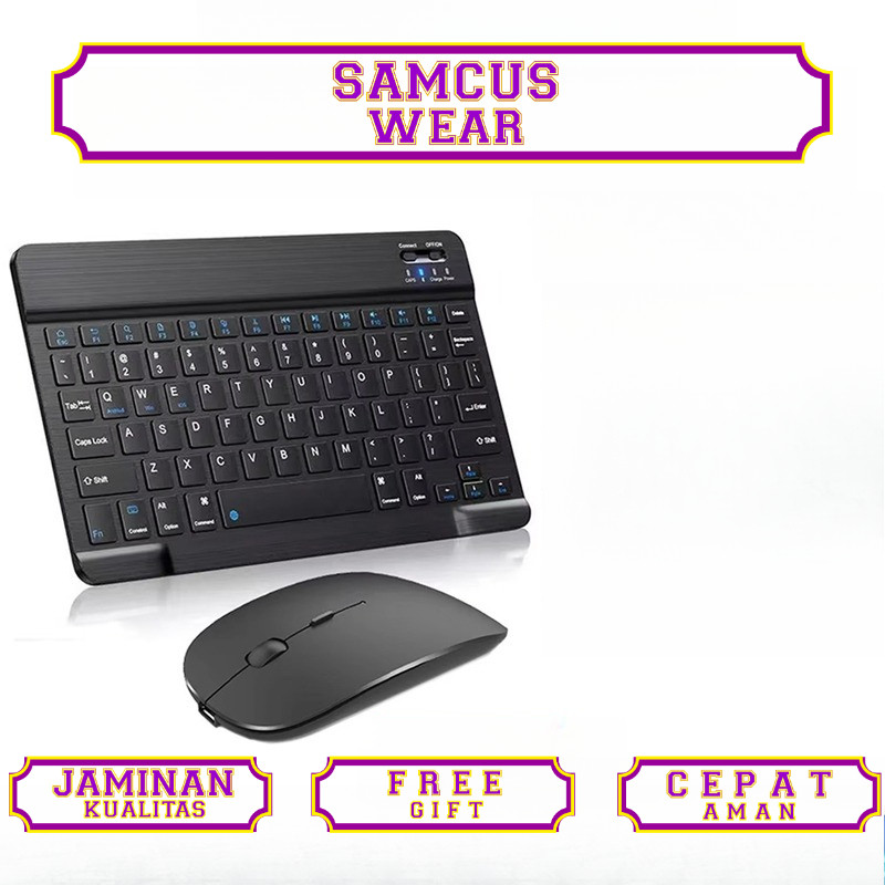 Keyboard Mouse Set Wireless Bluetooth 10 inch Untuk Tablet Android/iPad/SAMSUNG/ IOS/WINDOWS