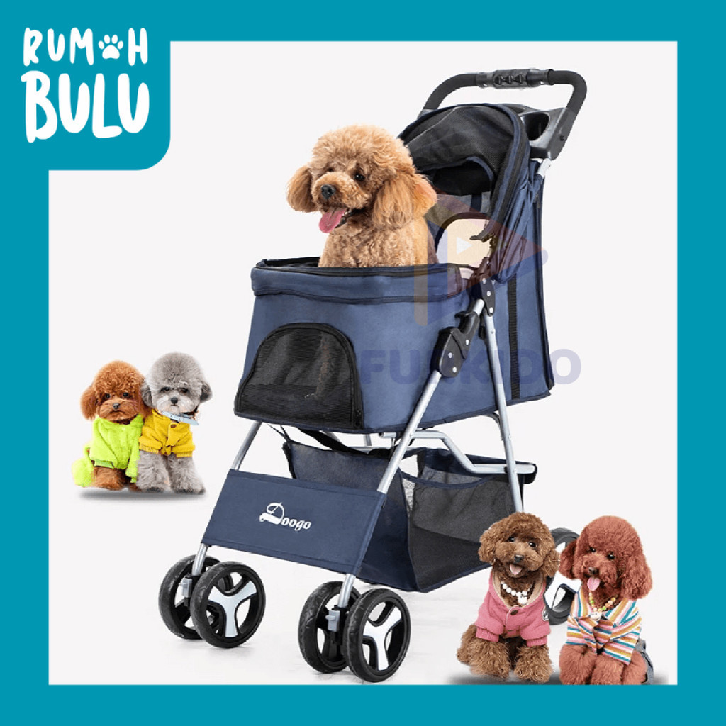 Pet Stroller 4 Wheels / Troli Hewan