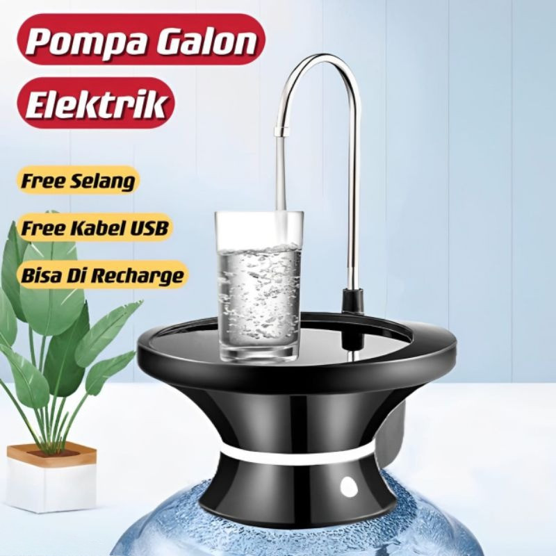 Pompa Air Galon Electric Rechargeable Water Pump USB Portable Otomatis Pompa Galon Cas Ulang Free Se