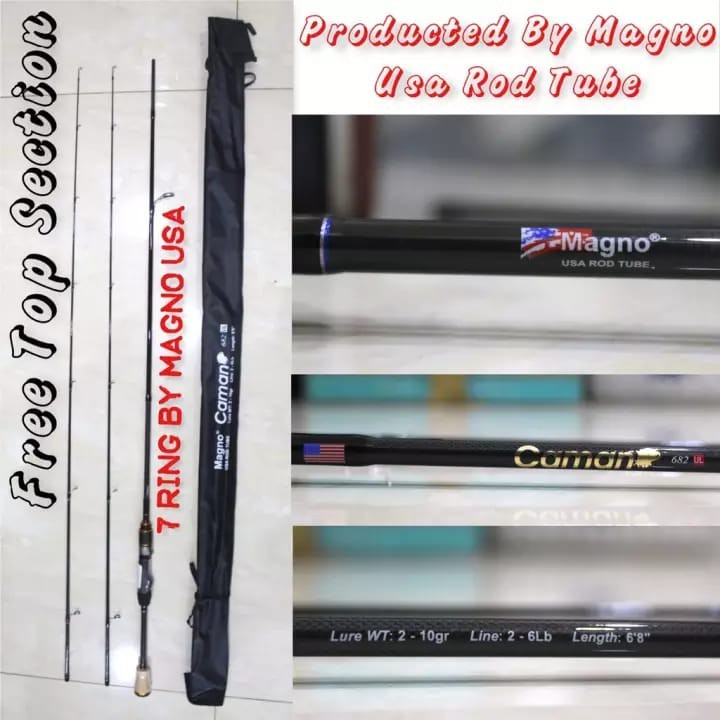 Joran Pancing Ultalight Magno Caman 682UL Free Top Section