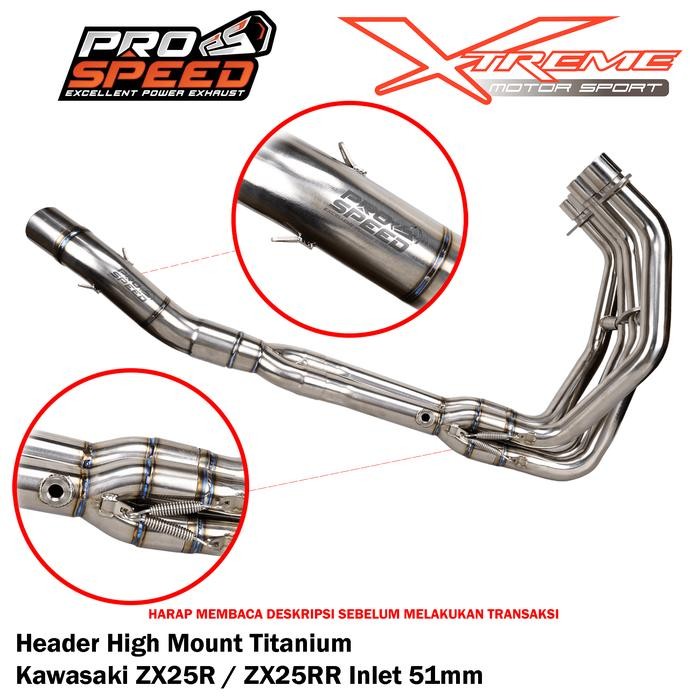 Header / Pipa Knalpot Prospeed Titanium ZX25R ZX25RR ZX 25R 25RR - Titan Silver 51