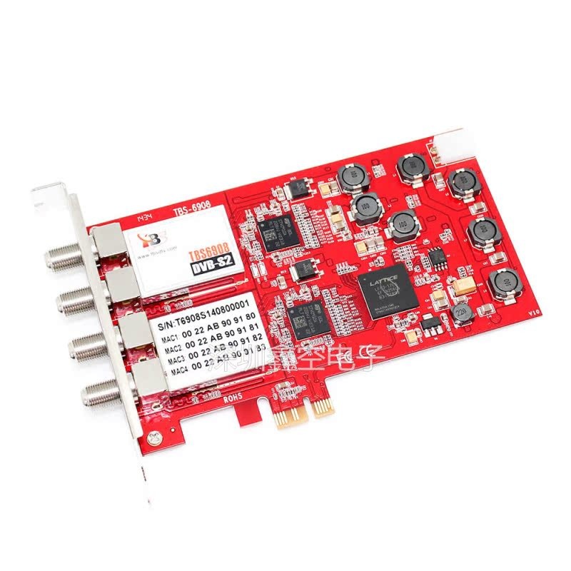 For TBS6908 Receiving Card DVB-S2 Quad Tuner PCI-e Card HDTV card Computer network card