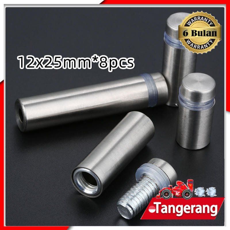 8pcs Baut Akrilik Kaca / Pen Iklan / Baut Iklan Akrilik Kaca Stainless