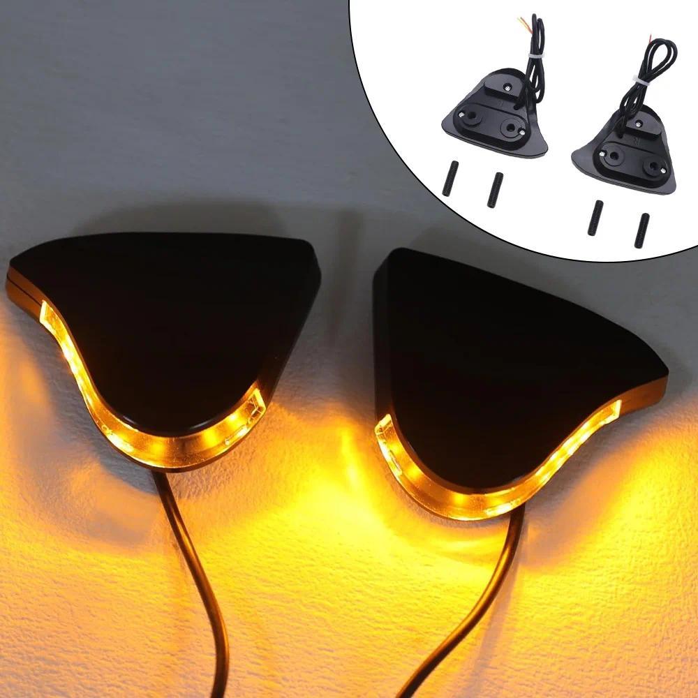 2 buah Pelat Dasar Spion dengan Lampu Sein LED untuk Yamaha YZF-R1 YZF-R6 YZF-R1S YZF-R1M 2015-2024 