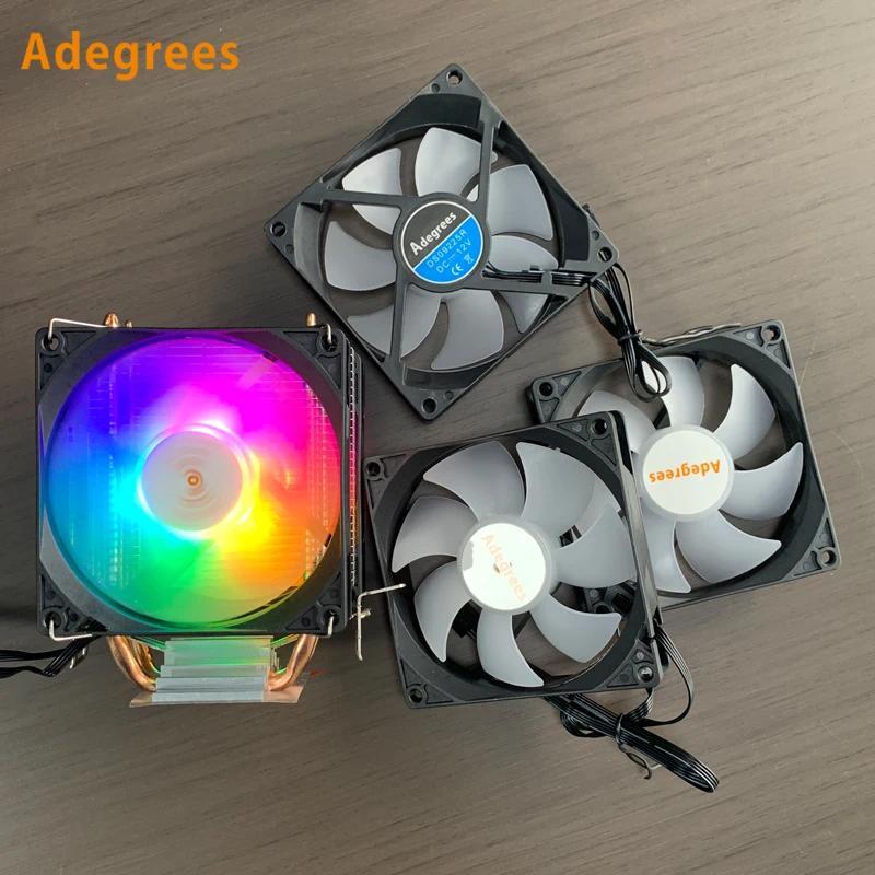 90MM CPU Cooler  RGB Cooling Fan 3PIN/4PIN PWM PC Quiet DC 12V CPU Cooler Replacement fan