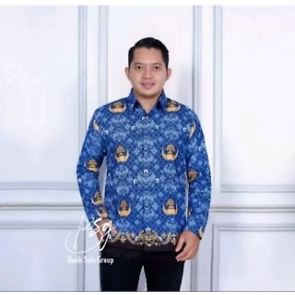 seragam korpri pria terbaru 2025 , seragam batik korpri pria ,batik korpri Krah hitam , batik korpri
