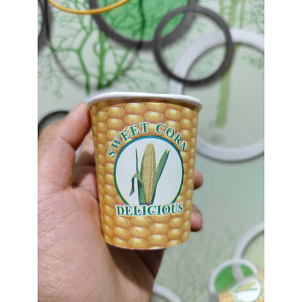 [50 PCS] PAPER CUP MOTIF COFFE 4OZ / Gelas Kertas 4 OZ 120 ml Motif Kopi Jagung Jasuke Polos