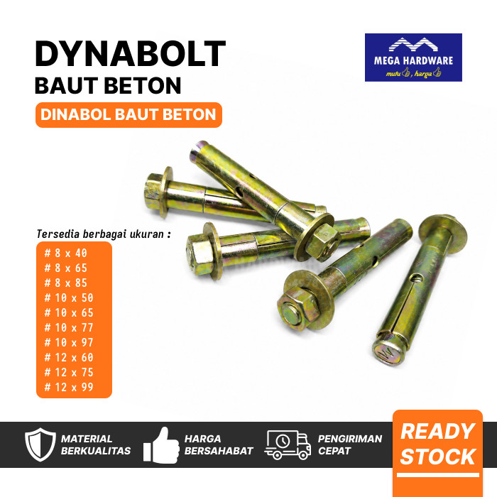 WOWO Dynabolt, Dinabol, Baut Beton, Sleeve Anchor, Anchor Bolt