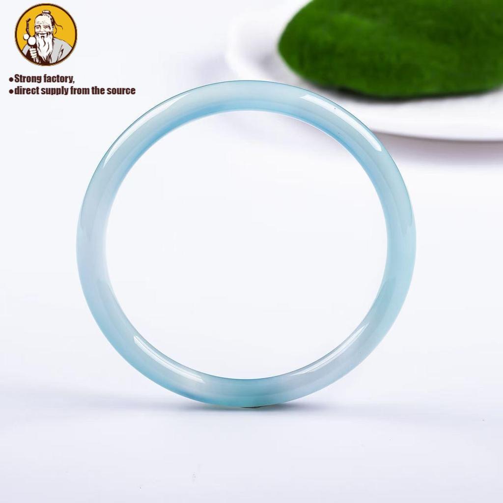 gelang batu akik, gelang jingle aquamarine gelang chalcedony 6mm, gelang giok batu akik wanita, gela