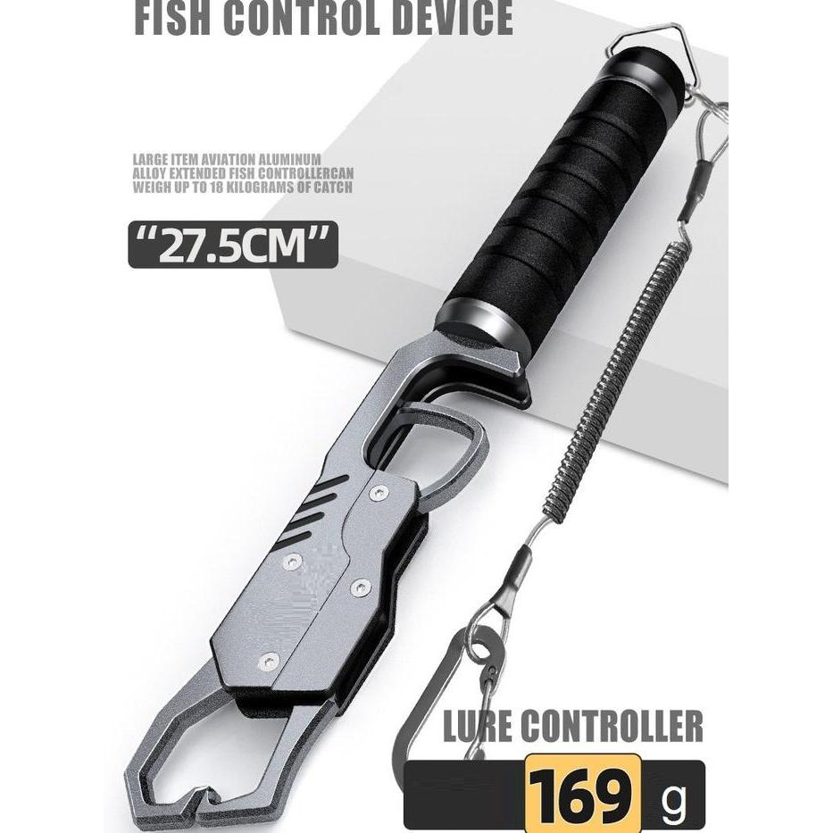Aluminium fish grip with scale / grip ikan timbangan / penjepit mulut ikan dengan timbangan /peganga