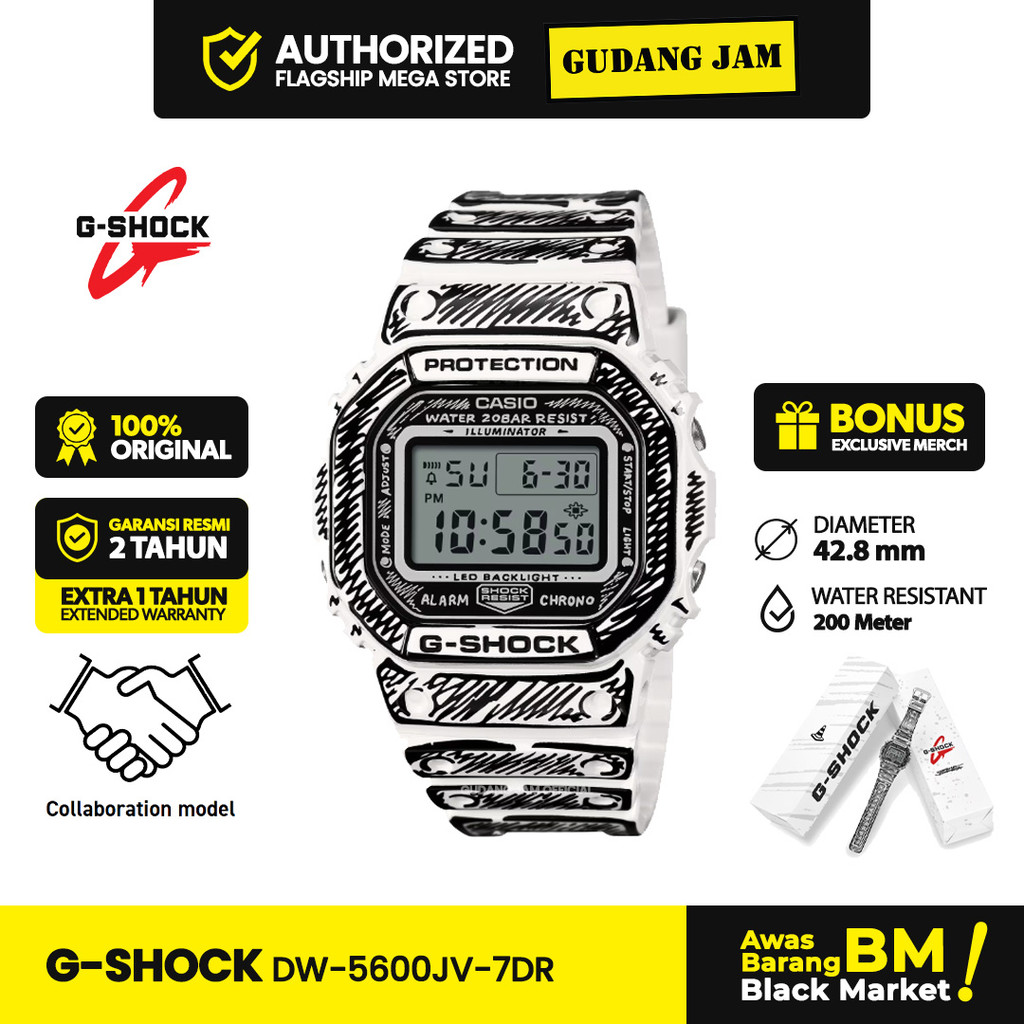 G-Shock Jam Tangan Pria DW-5600JV-7DR Joshua Vides Collaboration Model