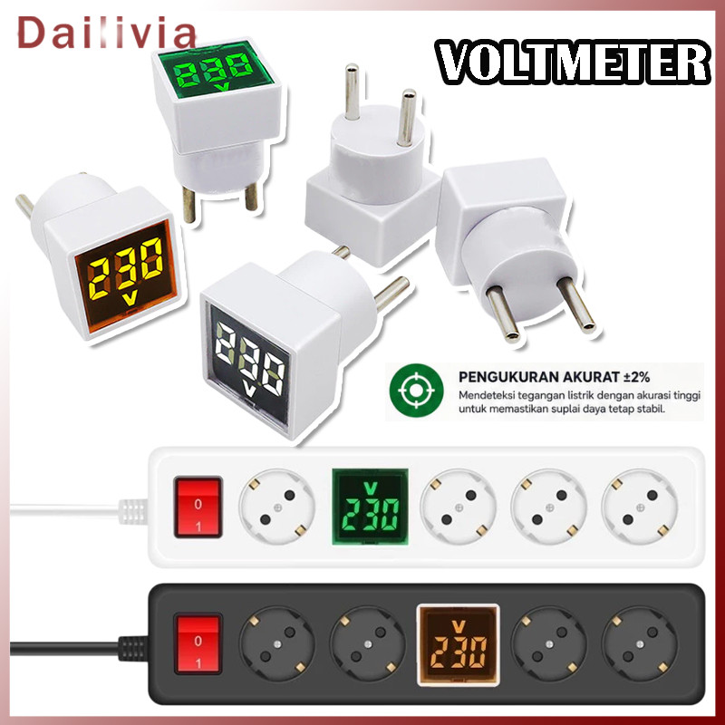 DL-Stop Kontak Steaker Volt Meter Tester / Tegangan Listrik Digital AC / Digital Alat Pengukur Volta