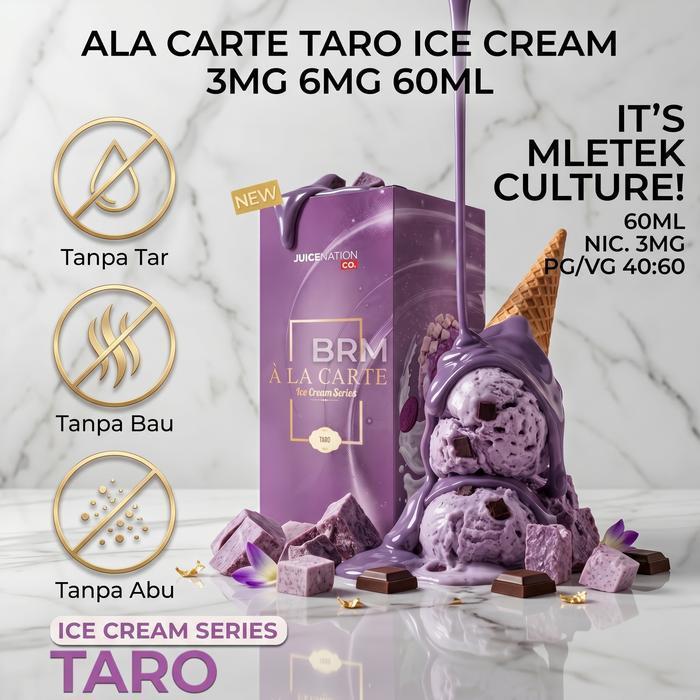FREEBASE ALA CARTE TARO ICE CREAM 60ML 3MG 6MG BY JUICENATION