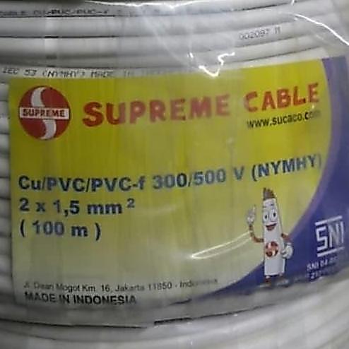 Kabel Listrik NYMHY 2x1.5 2x1,5 Supreme 100M / Kabel NYMHY 2x1.5mm