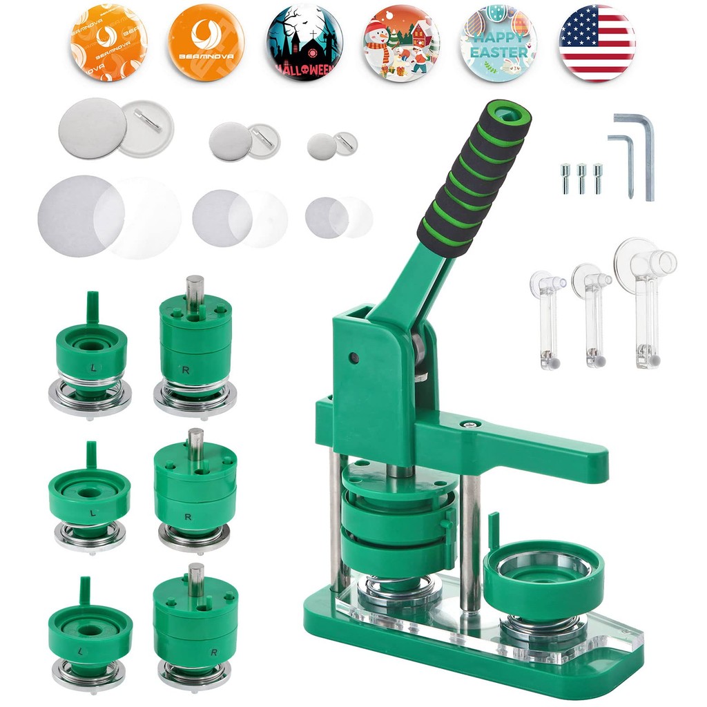 

Installation-Free Button Maker Machine Round Pin Maker Kit DIY Mold 25-58mm 100Pcs Free Button Parts for Festival Gift