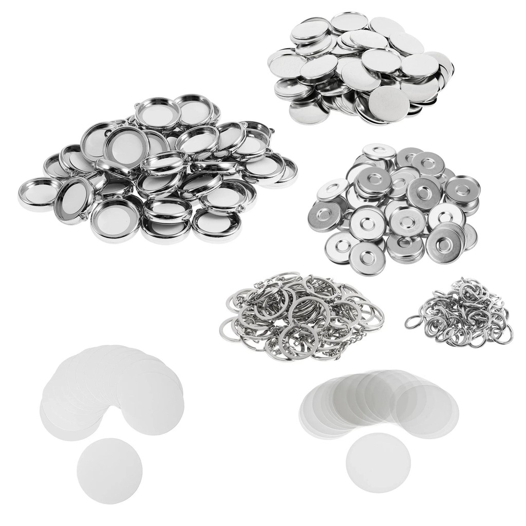 

50Pcs/set 37mm Double-sided Key Chain Parts for Badge Machine 25mm 32mm Round Pin Making Supplies Metal Front Cover Blank Paper