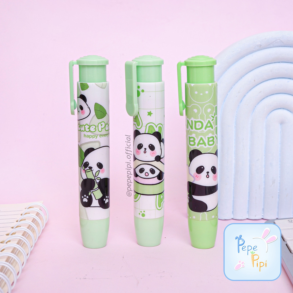 

Penghapus Mekanik Depressible ER-1971 Cute Panda Mechanical Eraser Lipstick Hapusan Cetek Lipstik