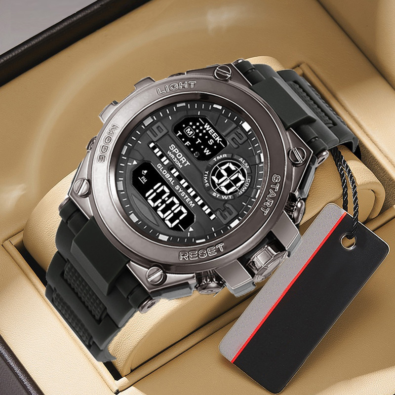 RECOMMENDED JAM TANGAN DIGITAL PRIA JAM ALARM MULTI-FUNGSI JAM TANGAN WAKTU TANGGAL JAM TANGAN
