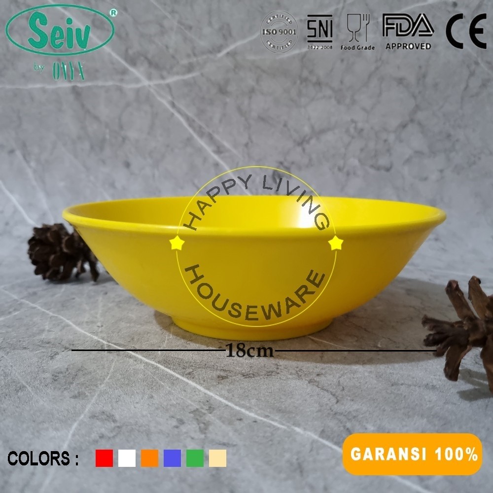 SEIV Mangkok Makan 7" Melamin Fiori Kuning Mangkok Sop Seiv by Onyx 18cm