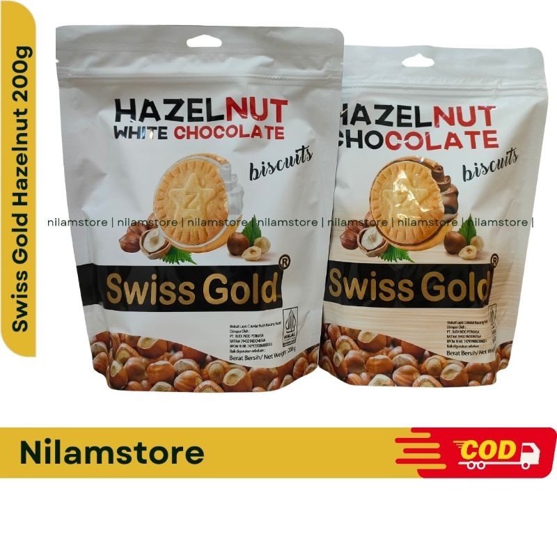 

Swiss Gold Hazelnut Cokelat atau White 200g isi 20 pcs