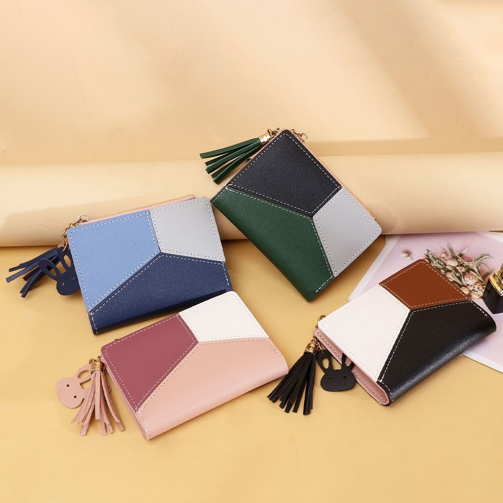 Pfashion  - DOMPET LIPAT WANITA 1150 DOMPET WANITA GRADASI 3 WARNA DOMPET WANITA PENDEK RESLETING DO