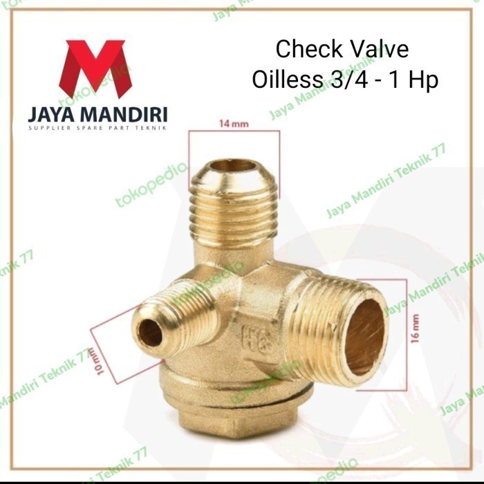 Check Valve Bahan Kuningan Kompresor Portable 1 hp Type  oilless tanpa oli kompressor silent