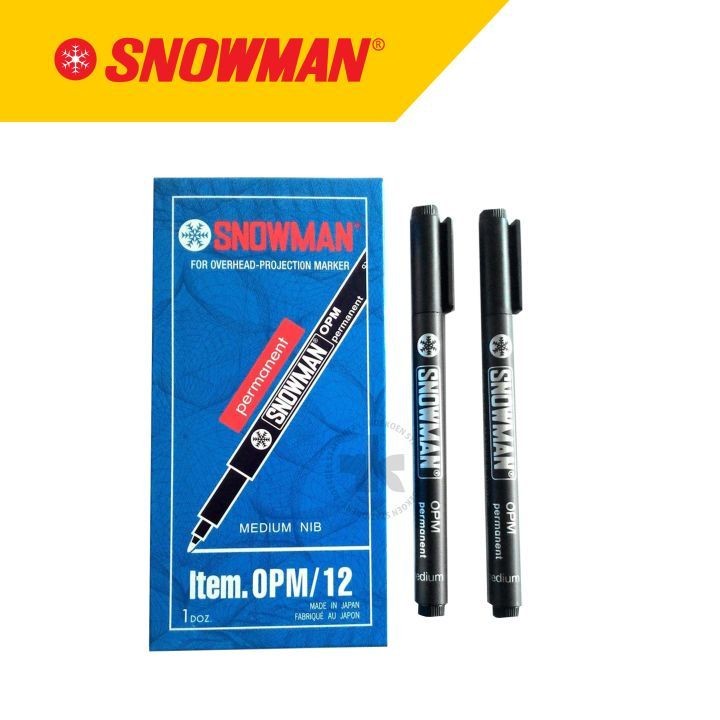 

Snowman Permanen Hitam Medium Nib(OPM) Spidol Permanen Snowman Mata Sedang