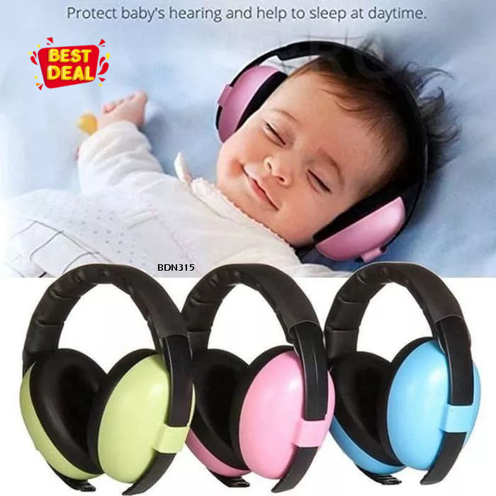Earmuff Penutup Telinga Anak Bayi Dewasa Anti Bising Tekanan Udara Untuk Tidur Pesawat BDN315