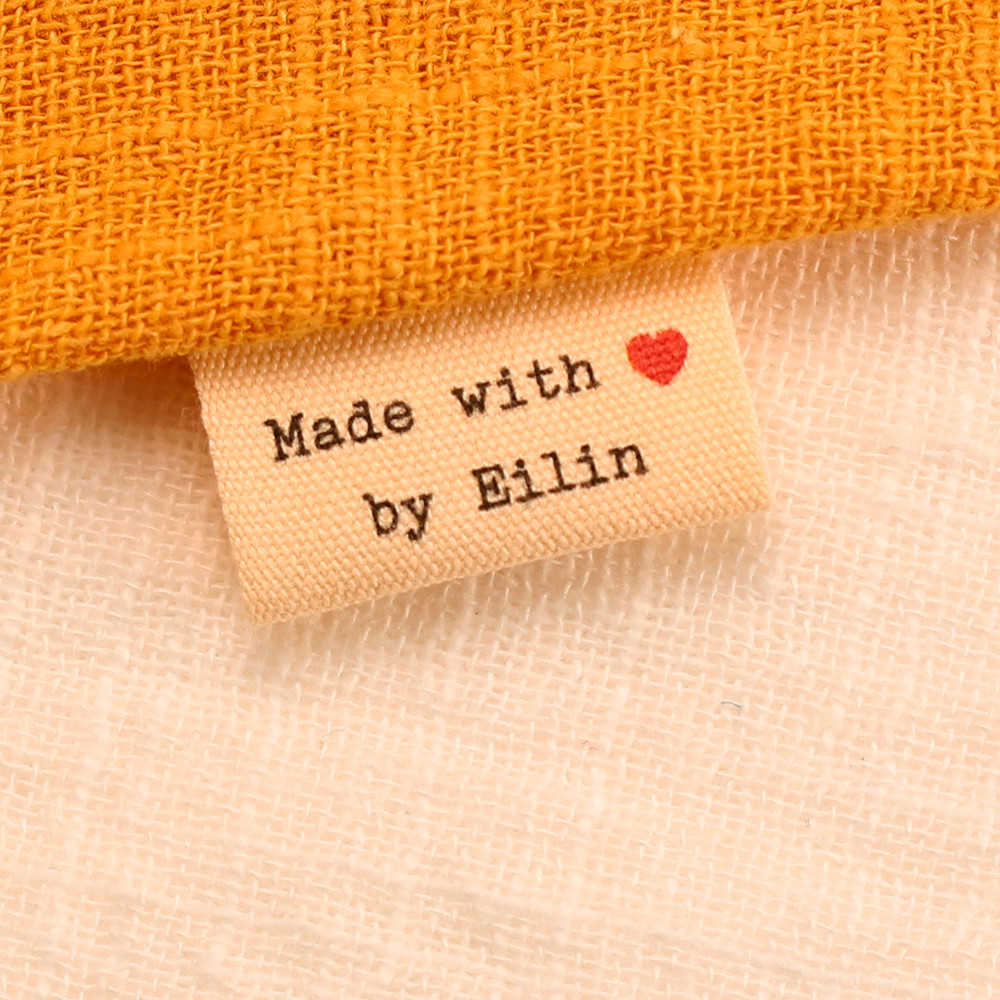 

Handmade Cotton Label with Logo or Text, Sewing Accessories, Tags for Knitted Things, Custom, Gift Tags, 25x42mm, MD2045