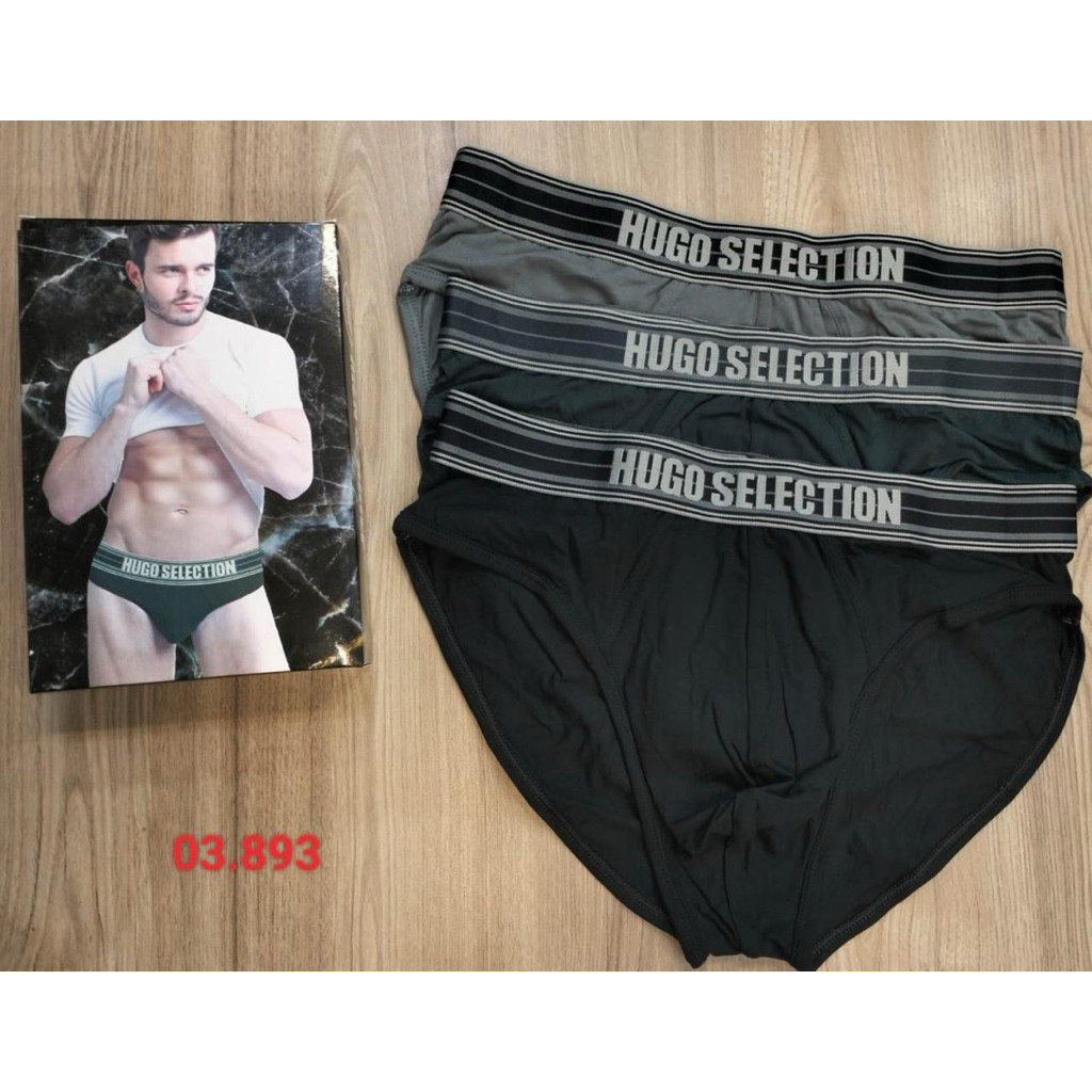 Promo 3PCS Celana Dalam Pria HUGO Selection Asli – Boxer / Brief Premium Quality