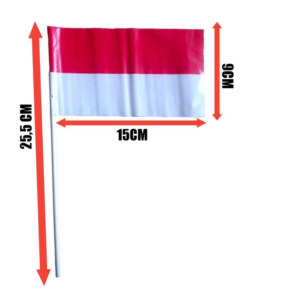 [  ZAGI COLLECTION ] 10 PCS BENDERA MERAH PUTIH GAGANG BESAR / BENDERA GENGGAM PLASTIK/ BENDERA INDO