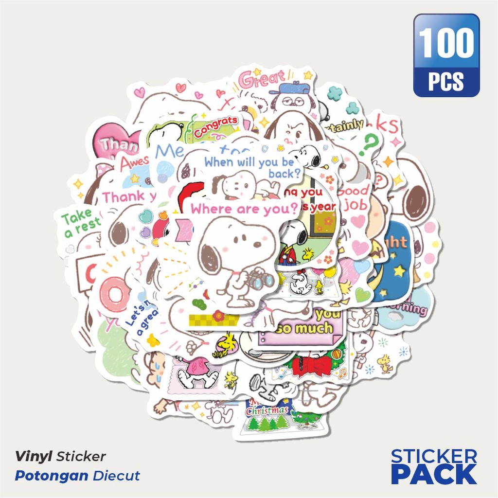

Terbaru! 50 pcs Stiker Kartun Snoopy V14 Dekorasi Lucu Kreatif untuk Notebook, Skateboard, HP