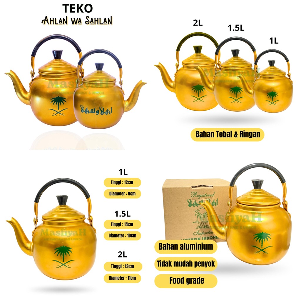 TEKO AHLAN WA SAHLAN TEKO ZAMZAM GOLD TEKO AIR ZAM ZAM GOLD TEKO MINI GOLD TEKO TEH KOPI RIMPANG CER
