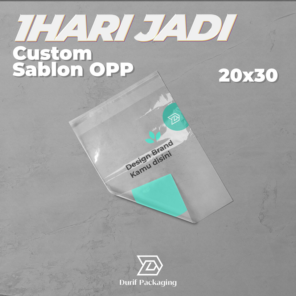 

CUSTOM SABLON Plastik OPP Tebal 40 Mikron Ukuran 20x30 | Plastik Sablon DURIF PACKAGING X RAJA SABLON PLASTIK