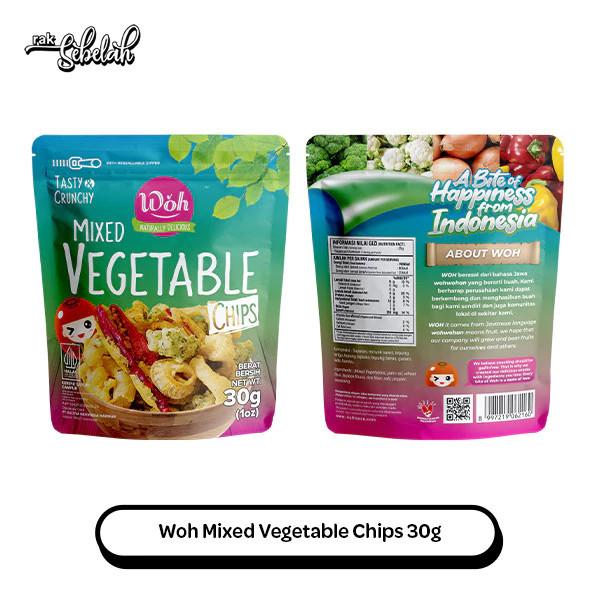 

Bundle 3pcs Woh Mixed Vegetable Chips 30g | Cemilan sayuran | Snack Sehat | Rak Sebelah