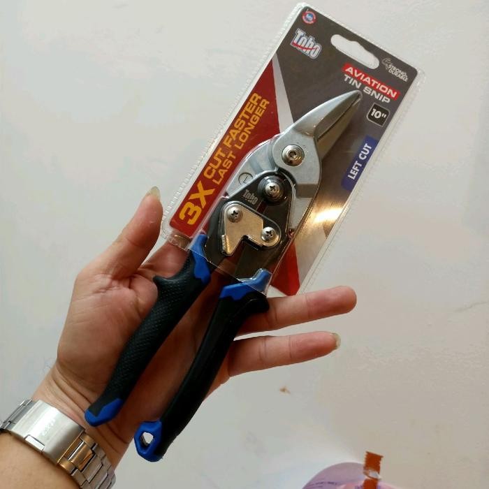 

toho gunting baja ringan kiri 10" left cut aviation tin snip / gunting holo Toho biru tua / gunting toho ASLI