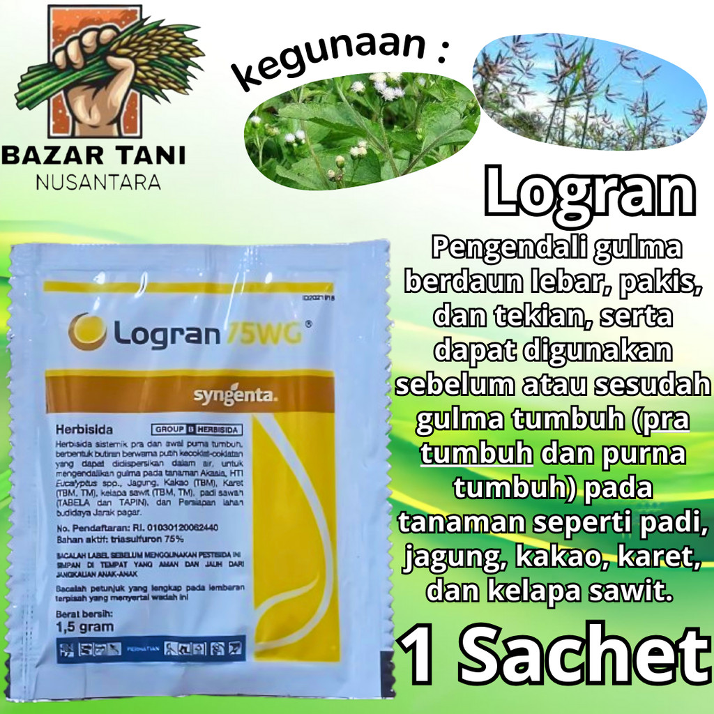 Logran Herbisida selektif pra tumbuh Syngenta racun benih rumput selektif sebelum tanam padi