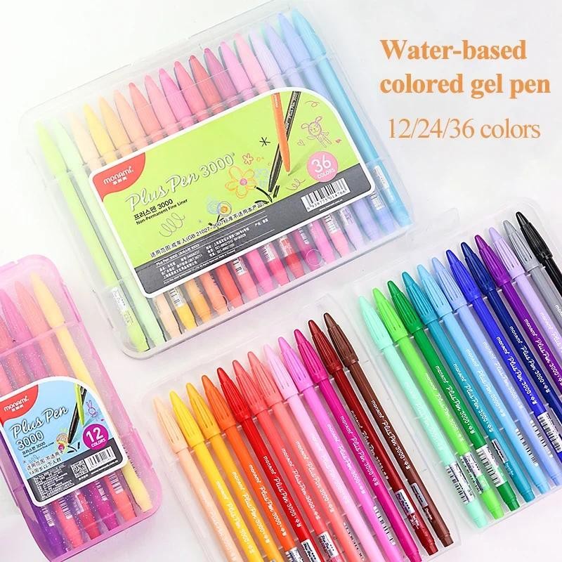 

Water-based Gel Pens 12/24/36 Colors Hand Account Hook Line Pens Writing/Graffiti/Notes Canetas Stationery Plus Pen Art Supplies