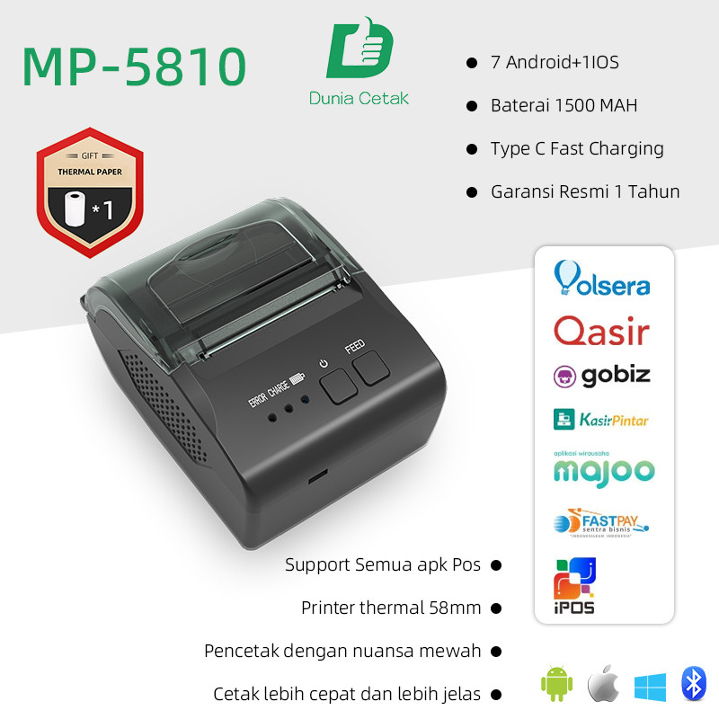 Printer Bluetooth mp-5810 Print Struk