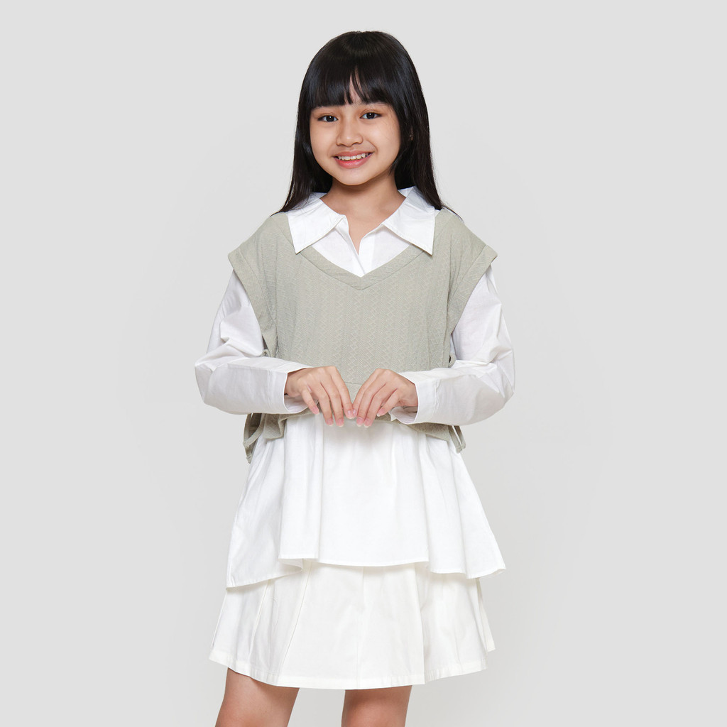 Nevada Texture Tali Kemeja Anak Perempuan 122883524