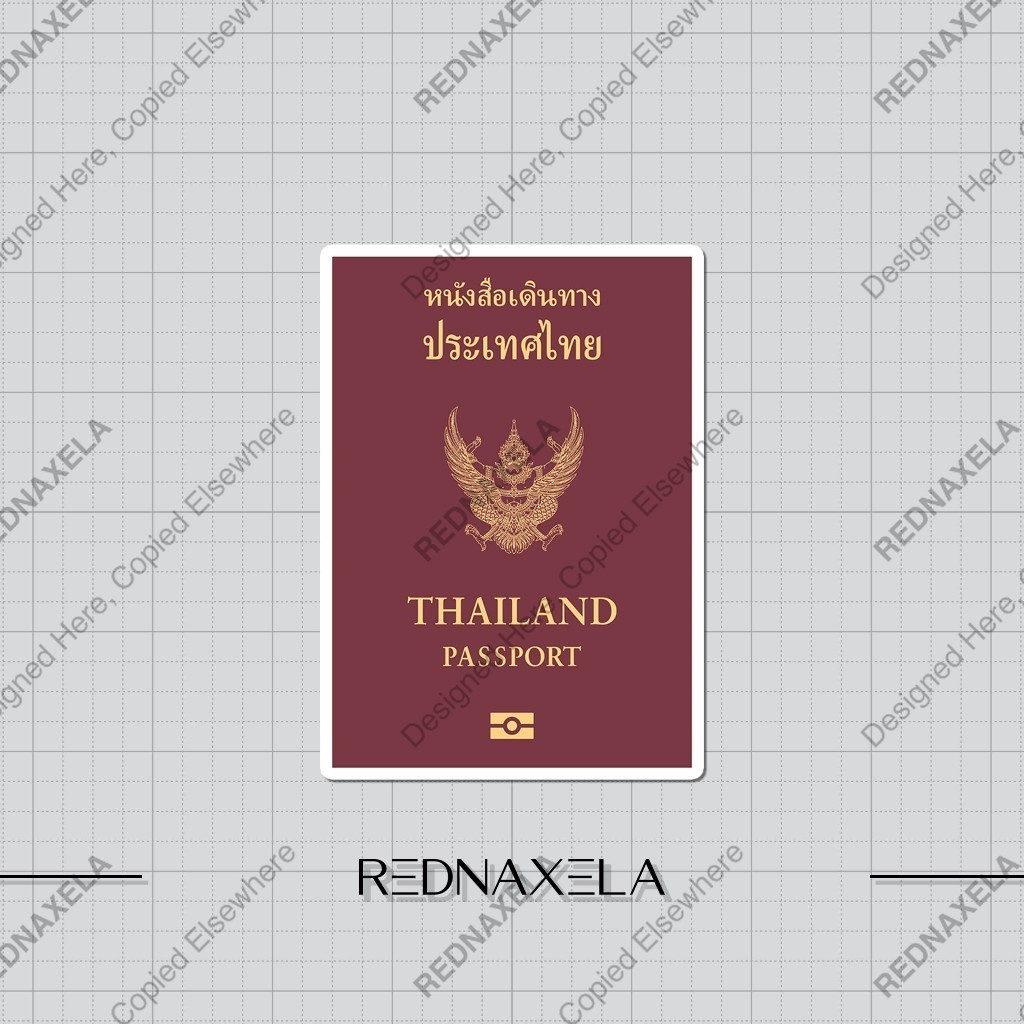 

Stiker Vinyl Thailand Passport Design Stiker Koper Outdoor Travel Sticker