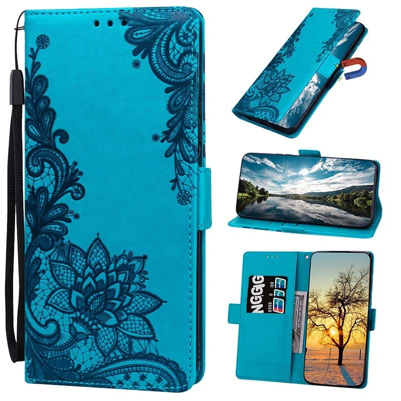 Casing Untuk Huawei Honor X9b X8b X7b X6a X6b Lace Embossed Kulit Phone Case Card Holder Wallet Flip